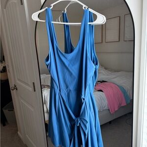 JoyLab Bright Blue Athletic Romper with Knot Detail